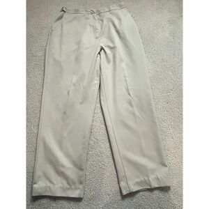 Kim‎ Rogers Mens Khaki Pleated Front Straight Leg Dress Pants Size 14